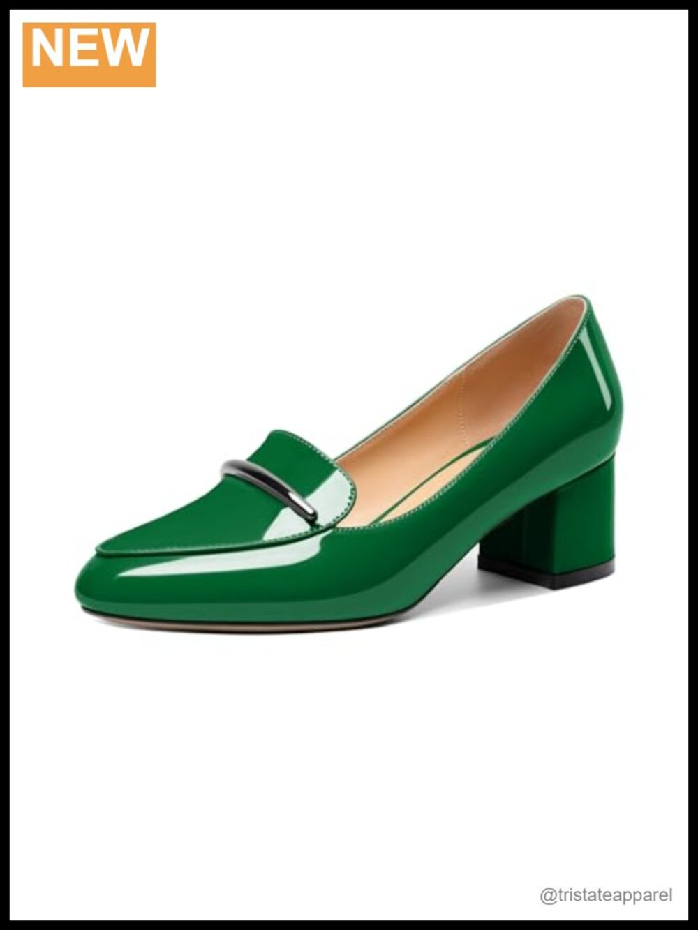 Women's Block Heel Loafer Pumps Round Toe Chunky 2 Inch Slip On Comfort Shoes